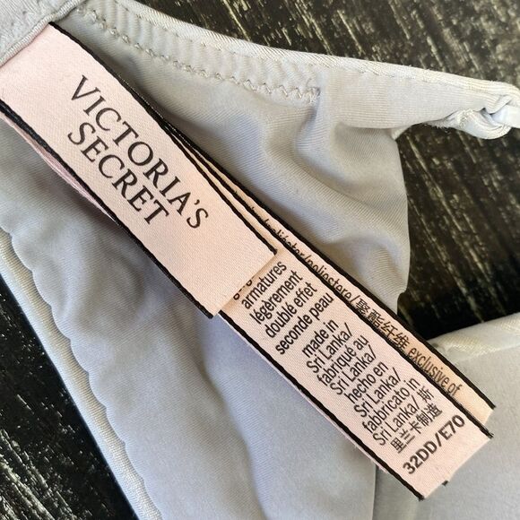 Victoria’s Secret Gray Striped Wire Free Padded Contour Cup Bra 32DD - Picture 5 of 5